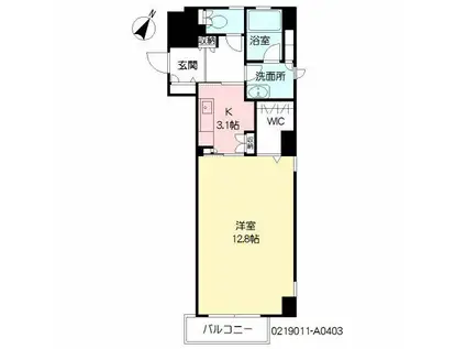 アネシス片野(1K/4階)の間取り写真