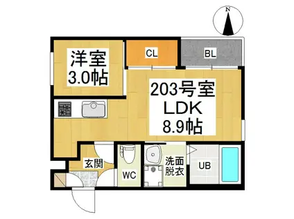 REGALEST 中村公園西(1LDK/1階)の間取り写真