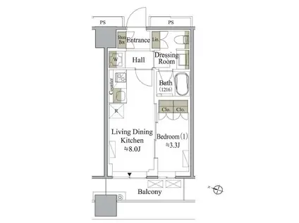 目黒MARCレジデンスタワー(1LDK/10階)の間取り写真