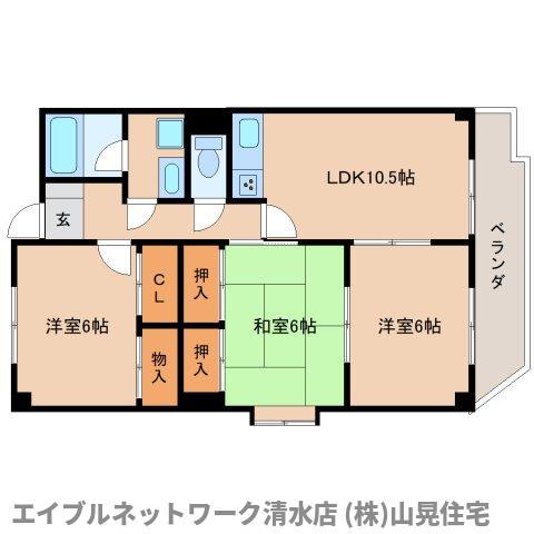 エクセルリバーサイド(3LDK/3階)の間取り写真