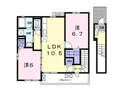 ボニート フィオーレ(2LDK/2階)の間取り写真