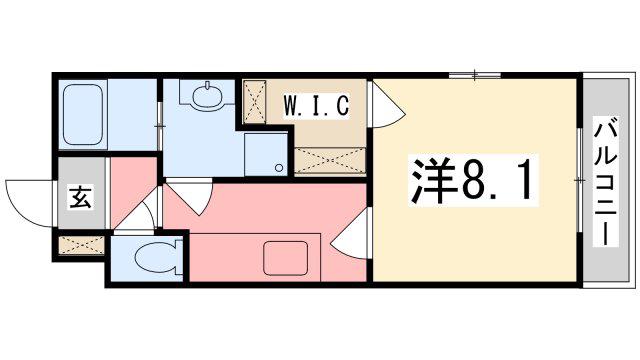 フロイデ姫路(1K/3階)の間取り写真