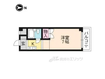 一条グランハイツ(1K/1階)の間取り写真