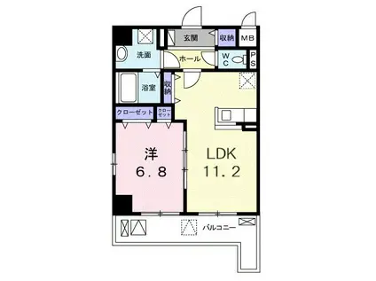 アルカディアVIII(1LDK/2階)の間取り写真