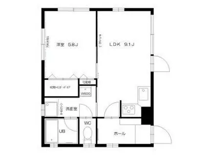 ユーコート住吉(1LDK/1階)の間取り写真