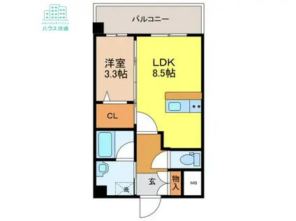 デ・クメール滑石(1LDK/4階)の間取り写真