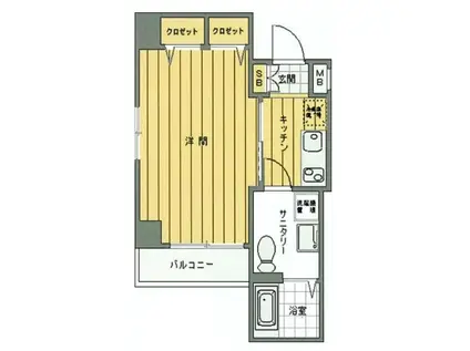 トーシンフェニックス日本橋浜町壱番館(1K/5階)の間取り写真