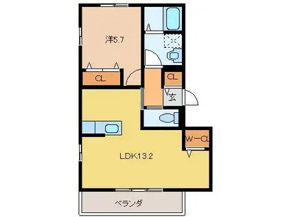 グレイシャスコート(1LDK/3階)の間取り写真