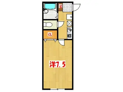 エクセル茜町(1K/1階)の間取り写真