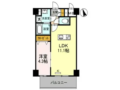 プランドール林寺(1LDK/2階)の間取り写真