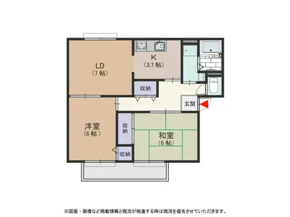 メゾンニュー池島(2LDK/1階)の間取り写真