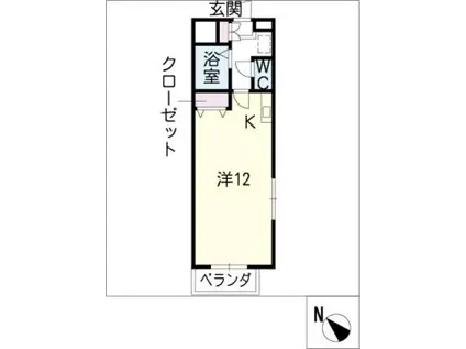 フェリシア本山(ワンルーム/1階)の間取り写真