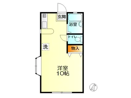 ザ・スプリングA棟(ワンルーム/1階)の間取り写真