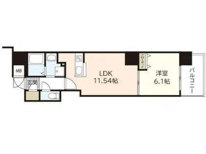 デュレーヴ国泰寺(1LDK/2階)の間取り写真