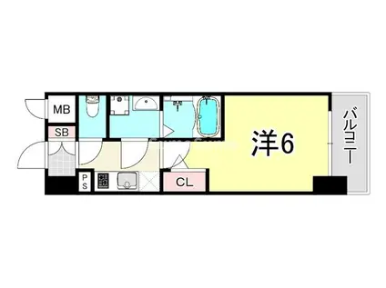 エスリード大阪デュアルゲート(1K/5階)の間取り写真