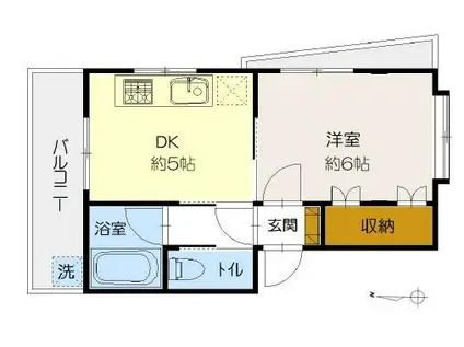 ハイツ宮澤(1DK/3階)の間取り写真