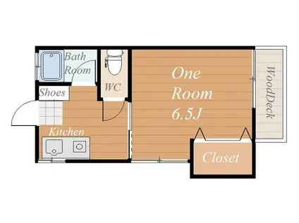 FUTABA APARTMENT(1K/1階)の間取り写真