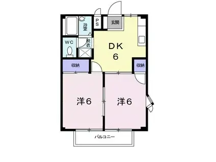 ファミール883(2DK/2階)の間取り写真