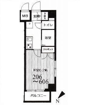 HF武蔵小山レジデンス(1K/5階)の間取り写真