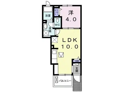 リセII(1LDK/1階)の間取り写真