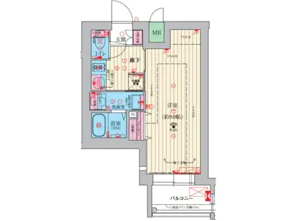 ファーストフィオーレ京都コーヴォ(1K/5階)の間取り写真