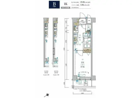 ガリシア板橋(1K/2階)の間取り写真
