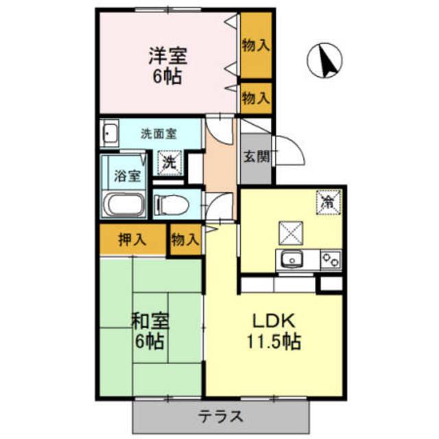 ビー・ハイブ(2LDK/2階)の間取り写真