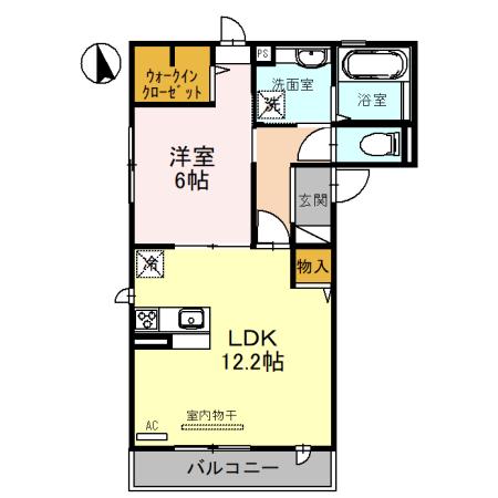 ルミエール蔵前(1LDK/2階)の間取り写真