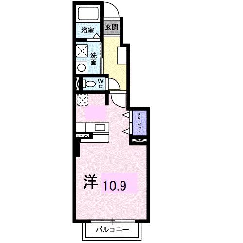 ロワイヤル城南(ワンルーム/1階)の間取り写真