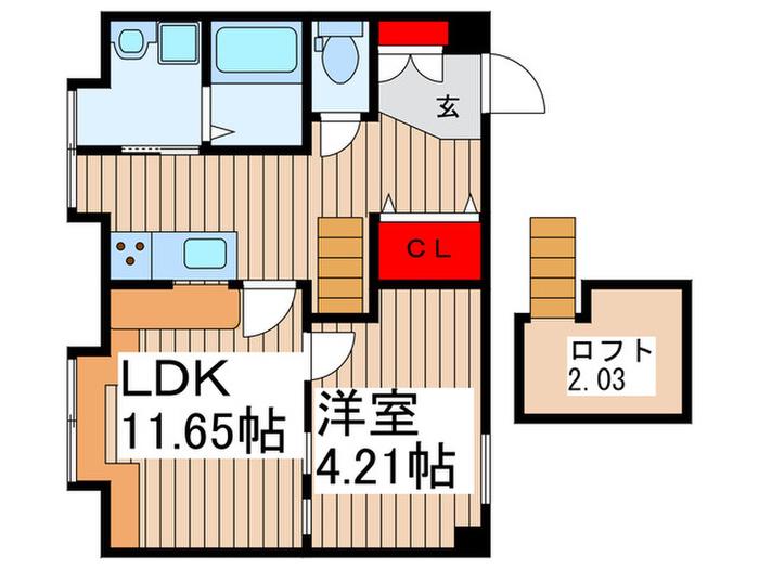 ハッピーライフ里・1号館(1LDK/1階)の間取り写真