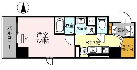 レリーフ南塚口(1K/2階)の間取り写真