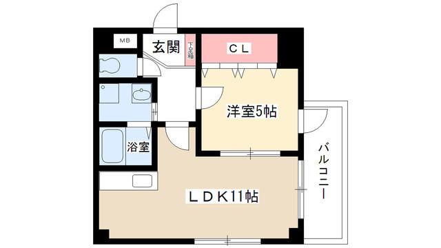 アルカディアX(1LDK/3階)の間取り写真