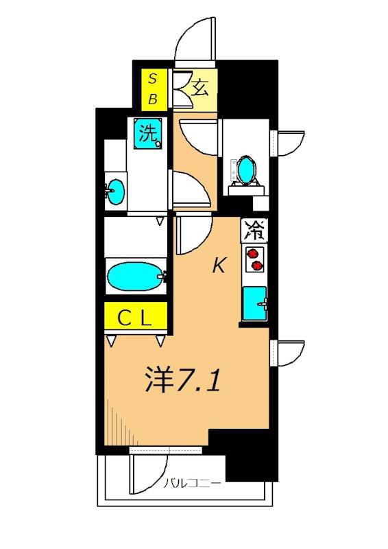 レジディア大森II(ワンルーム/11階)の間取り写真