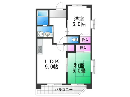 サニーコート・ナカイ(2DK/4階)の間取り写真