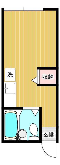 フレンドハイツ(ワンルーム/2階)の間取り写真
