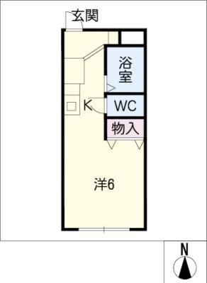 柱二番館(ワンルーム/1階)の間取り写真