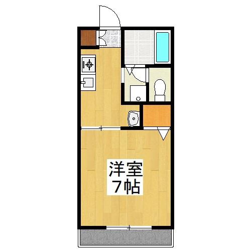 フローラル東岡山A(1K/1階)の間取り写真