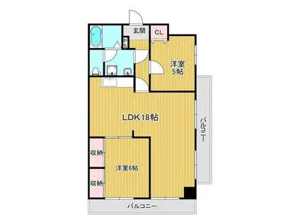 ST百道スイーツ(2LDK/5階)の間取り写真