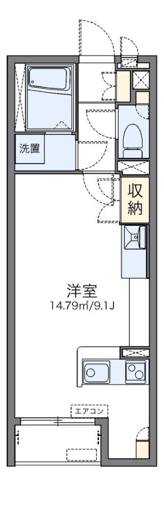 レオネクストサンシャイン観世(ワンルーム/2階)の間取り写真