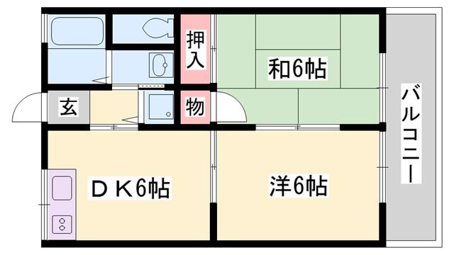 ハイツフローラ(2DK/2階)の間取り写真
