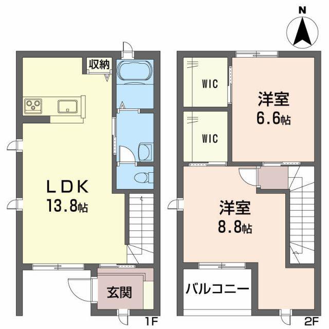 ディアス・パルモ一色(2LDK/1階)の間取り写真