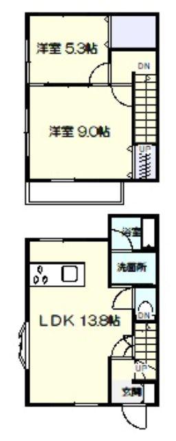 アクシス(2LDK/1階)の間取り写真