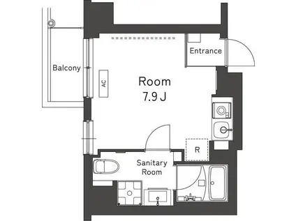 ベルヴィアージ新宿(ワンルーム/3階)の間取り写真