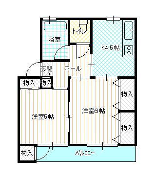 アケボノマンション(2K/3階)の間取り写真