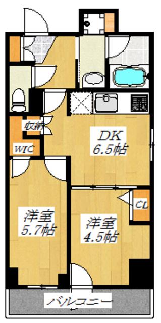 アイル王子ノルド(2DK/13階)の間取り写真