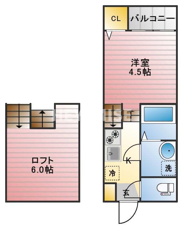 MODERN PALAZZO住吉レジサム(1SK/1階)の間取り写真