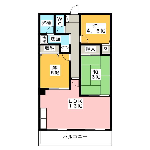シャレード21(3LDK/3階)の間取り写真