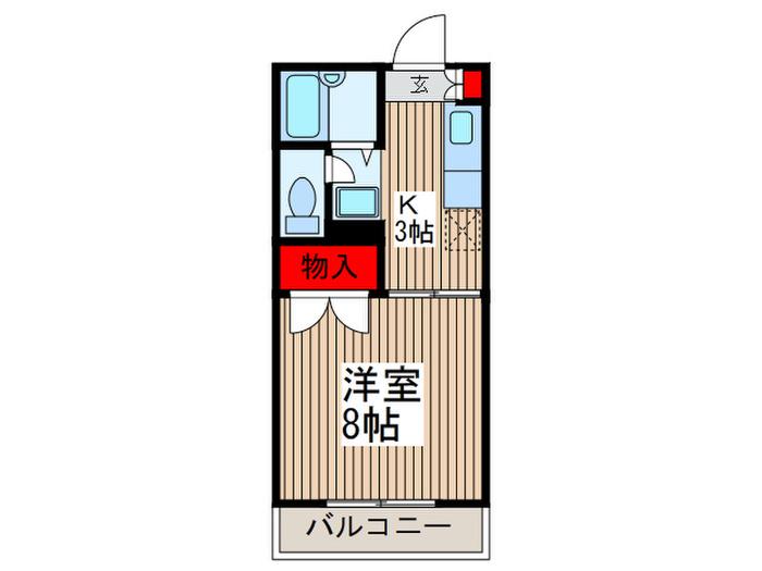 第2メイプルタウン(1K/3階)の間取り写真
