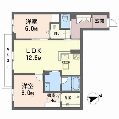 ル・コキヤージュ(2LDK/1階)の間取り写真