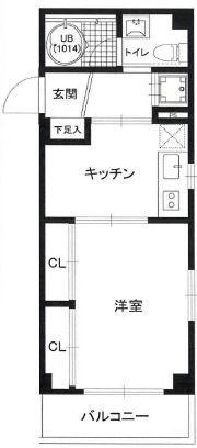 ノベル駒込(1DK/2階)の間取り写真